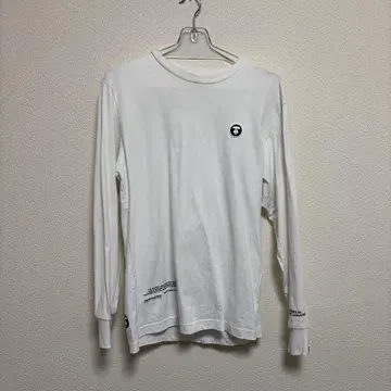 AAPE NOW 화이트 롱 슬리브 티셔츠 S