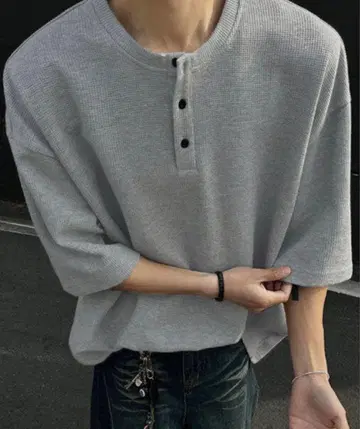 Ressaca 오버 사이즈 헨리넥 티셔츠