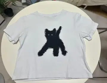 aeae 고양이 프린트 크롭 티셔츠