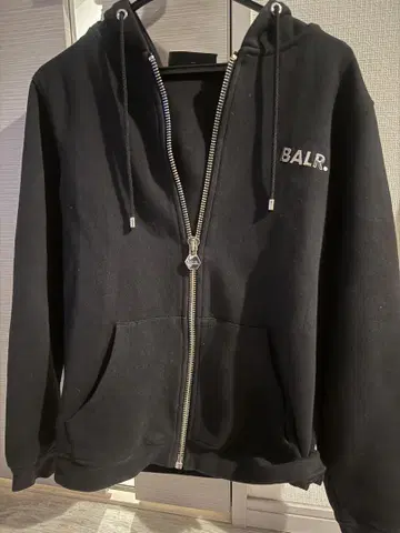 BALR. 보러 블랙 집업 후드티
