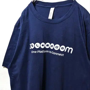 베라 캔버스 ZOOOOOOOM 로고 티셔츠 네이비 컬러 L 구제 의류