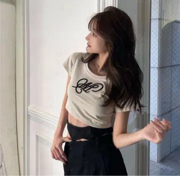 M 나노 티셔츠 베이지 색상 녹는 레이디 "M"