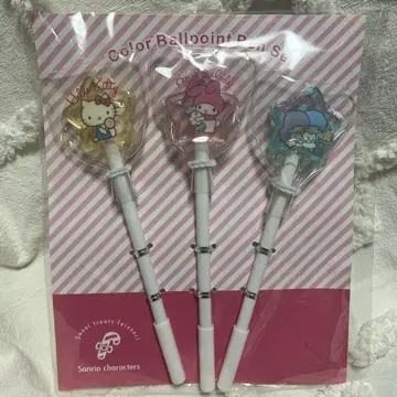 새상품 키티, 마이멜로디, 키키라라 캔디 같은 색상 볼펜 세트