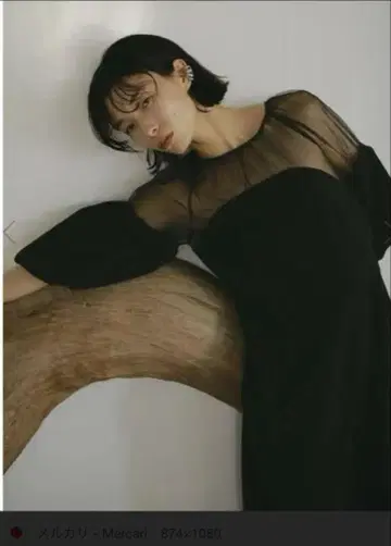 아메리  수플레 소매 조르제트 드레스