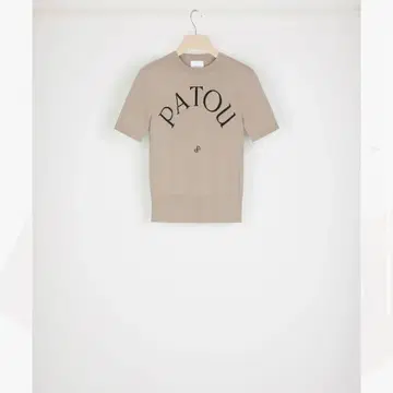 파투 patou 로고 자카드 니트 상의 베이지 브라운