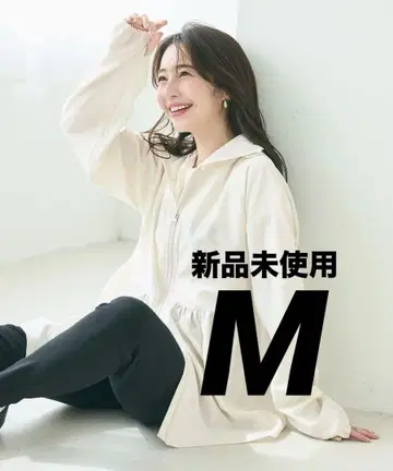 coca UV 차단 개더 후드티 아이보리 M