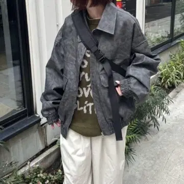nemne store 인조 가죽 스탠드 블루종
