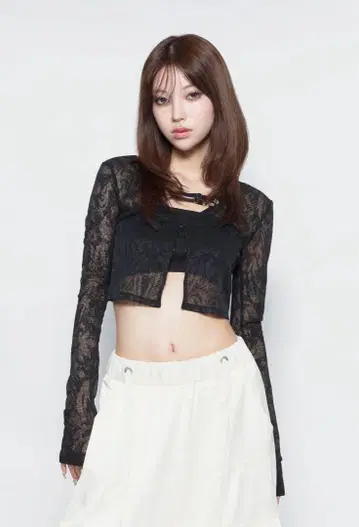 더 레드 스레드 S 클립 카디건 크롭트