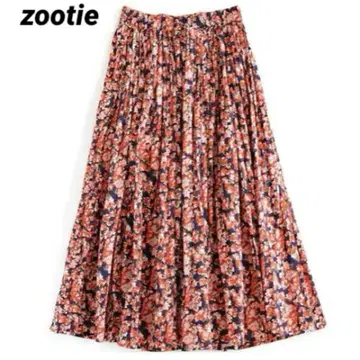 zootie 주티 인도 코튼 맥시 스커트 레드 플라워 FREE