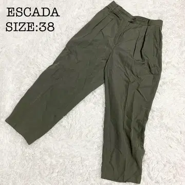 ESCADA 실크 100% 올리브 그린 슬랙스 사이즈 38