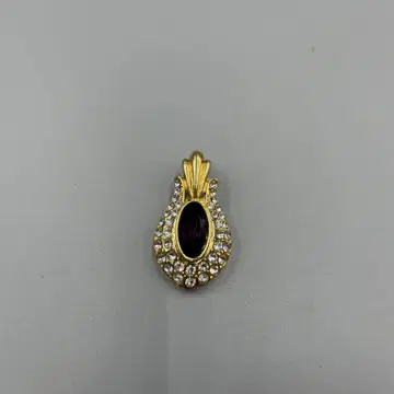 058 AVON 보라색 빈티지풍 골드 컬러 펜던트