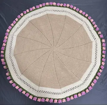 *핸드메이드* 손뜨개질 플라워 부케 담요 스즈란 85cm