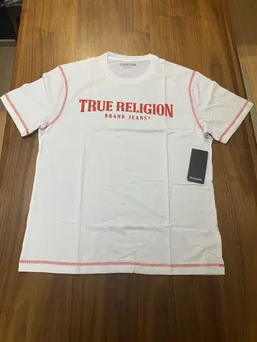 TRUE RELIGION (한정판) 화이트 레드 티셔츠 L