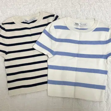 ZARA 베이직 크롭 니트 탑