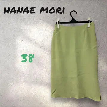 Hanae Mori 하나에모리 울 타이트 스커트 38 라이트 그린