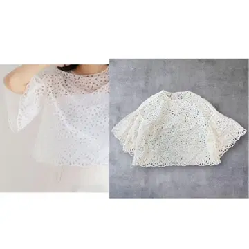 IENA 컷워크 레이스 벨 블라우스 화이트 23AW