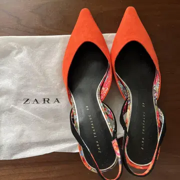자라 오렌지 스틸레토 샌들 39 (25.3cm) 미사용 새상품