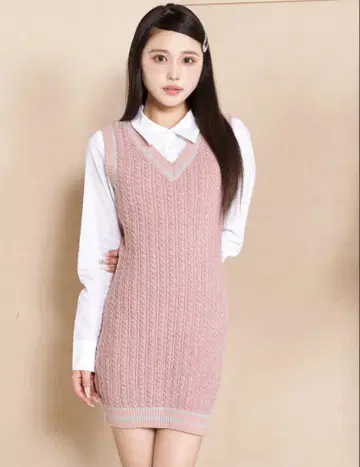 darich 레이어드 몰 니트 미니 원피스