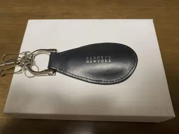 BARNEYS NEW YORK 네이비 가죽 키링, 신발 숟가락