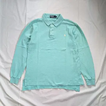 Ralph Lauren] 90s 포니 자수 긴팔 피케 셔츠 민트 그린