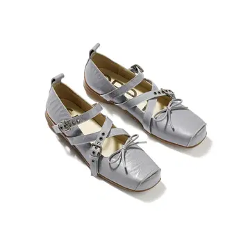 OPEN YY CROSS BUCKLE BALLET FLATS BLUE | 브랜드 중고거래