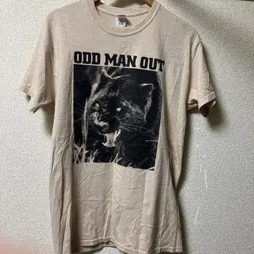 odd man out 레어 밴딩 티셔츠 하드코어 베이지