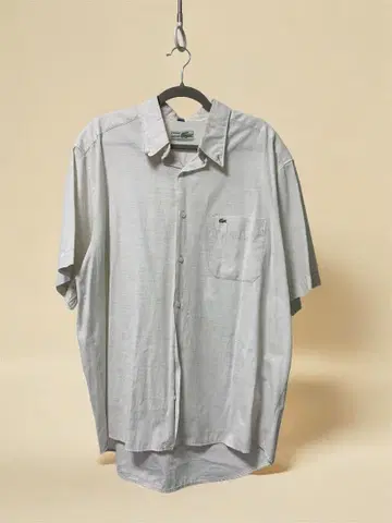 Lacoste 화이트 그레이 반팔 셔츠