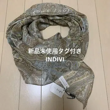 미사용 새상품 택 포함 INDIVI 페이즐리 무늬 스톨 숄