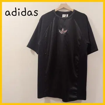 아디다스 TEE DRESS 티셔츠 원피스 블랙 플라워 무늬
