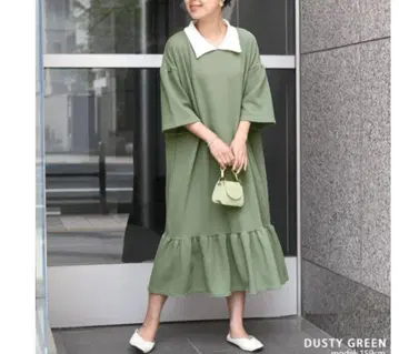 엠보싱 원피스 그린
