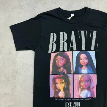 BRATZ 브래츠 패션 인형 반팔 티셔츠 구제 의류 블랙 S