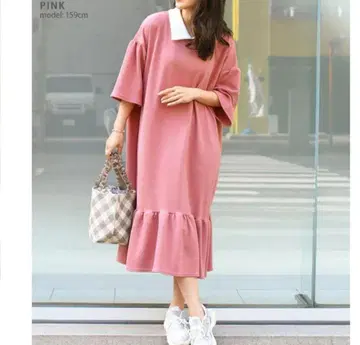 엠보싱 원피스 핑크