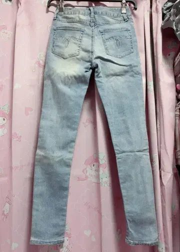 23인치 moussy 마우지 데님 라이트 블루 스키니 청바지