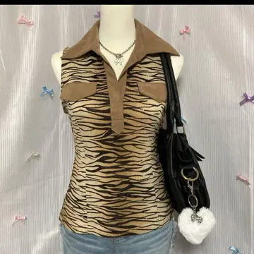 y2k 헤이세이 갸루 라메 탱크탑