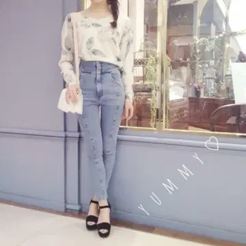 프레이 아이디 하이 웨스트 데님 팬츠 라이트 블루 사이즈 0