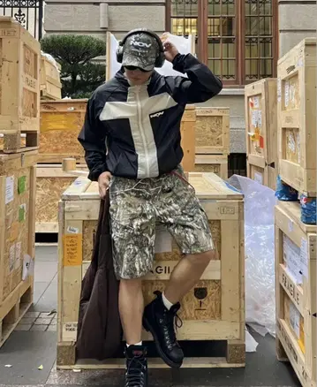 L 사이즈 리얼 트리 조츠 카모플라주 팬츠 루즈핏
