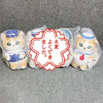택 포함 mofusand 세일러 냥 마스코트 4종 세트