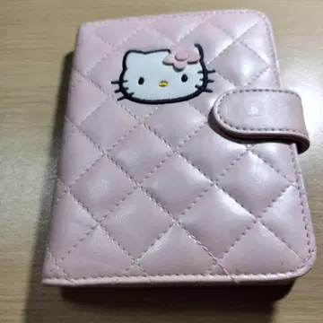 헬로키티 퀼팅 명함지갑 핑크