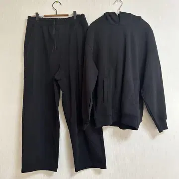 uniqloc 유니클로 C 맨투맨 와이드 팬츠 후드티 셋업 블랙 L