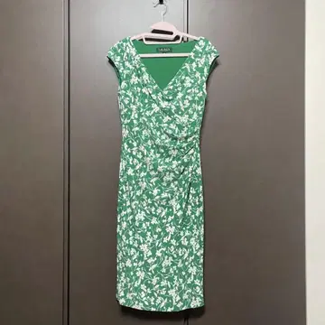로렌 랄프 로렌 슬리브리스 카슈쿨 원피스 플라워 그린