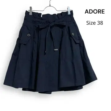 ADORE 어도어 리본 플랩 포켓 스커트 네이비 38
