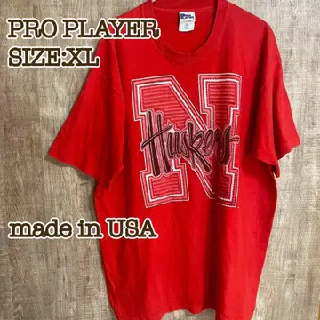 90s PRO PLAYER 반팔 티셔츠 빨간색 싱글 스티치 USA제 XL