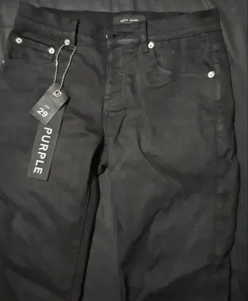 PURPLE BRAND 슬림 핏 블랙 택 초레어