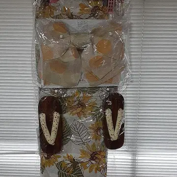 해바라기 무늬 유카타, 오비, 일본 나막신 세트 백