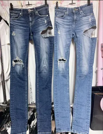 새상품급 GYDA gyda 데미지 스키니 데님 2색상