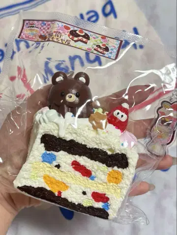새상품 곰이 크림 케이크 빵 스퀴즈 뽀개뽀개 부드러운 완구