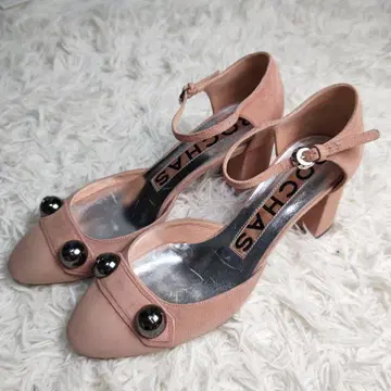 로샤스 ROCHAS 스트랩 펌프스 스웨이드 24cm 와이드 힐