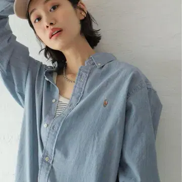 Ralph Lauren 데님 셔츠 탕가리 셔츠 블루 샴브레이