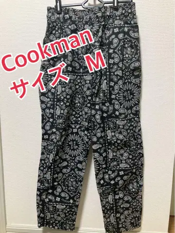 컨디션 최상 Cookman 페이즐리 무늬 셰프 팬츠 올 패턴 쿠쿠맨