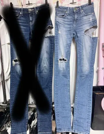 새상품급 GYDA 스키니 데님 데미지 데님 S 사이즈